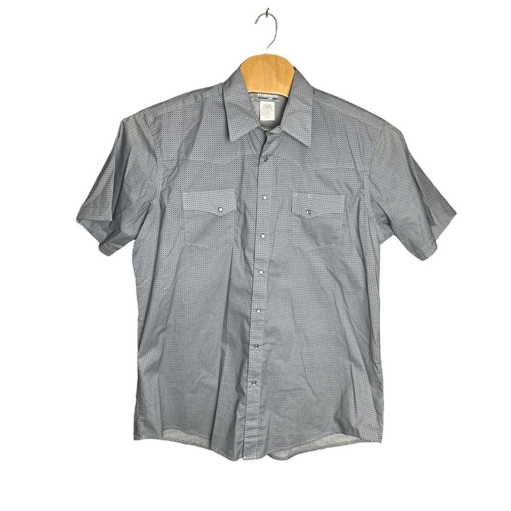 Wrangler Wrancher Men’s Western Pearl Snap‎ Button Up Short Sleeve Shirt Sz XLT